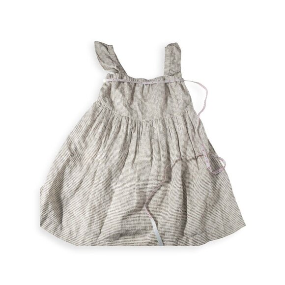 Madewell Cream Flutter-Sleeve Square-Neck Mini Dress in Striped Jacquard SZ S - Picture 3 of 7